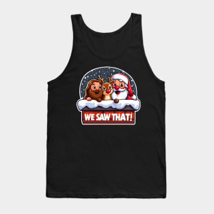 WE SAW THAT meme JESUS Santa Claus Rudolph the Red Nosed Reindeer Chimney Tank Top